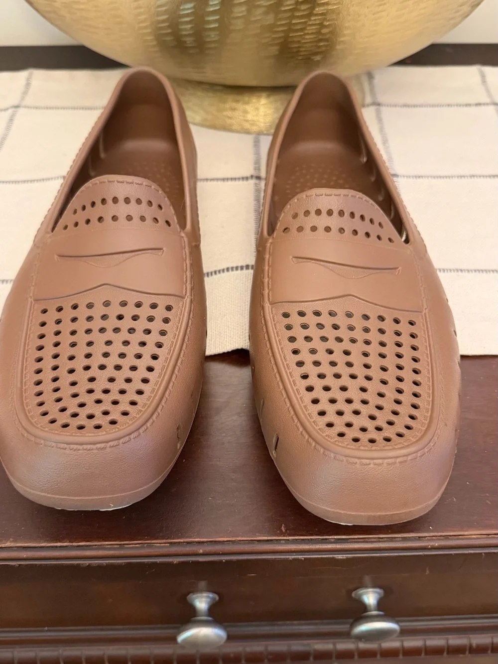FLOAFERS Men’s Size 13 Brown Slip-On Water Shoes EUC Beach Boating Vacay Resort